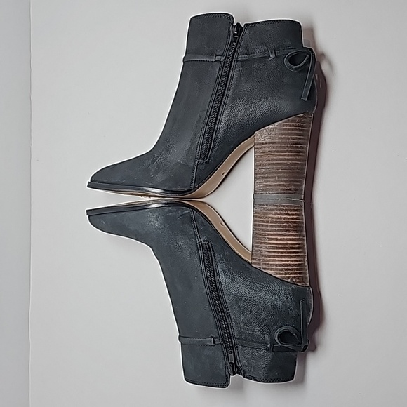 Gibson Latimer Rachel Bootie Ankle Boots Women’s Sz 9 Black Leather Stacked Heel - Picture 11 of 16